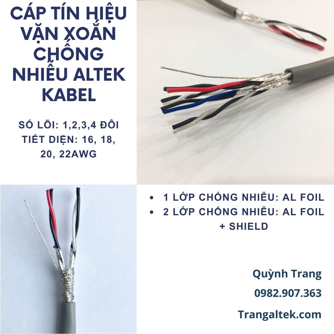 Cáp tín hiệu vặn xoắn AWG chuyên dùng cho công nghiệp